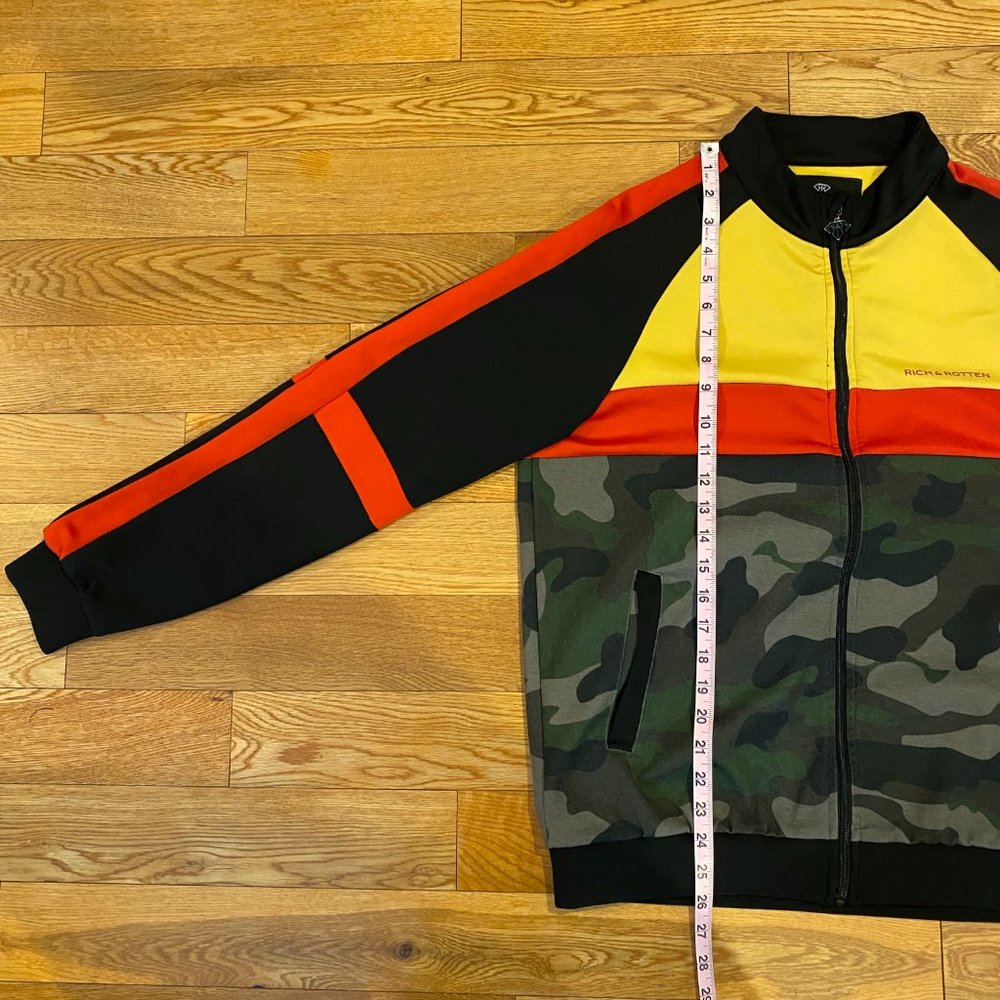 Rich & Rotten Color Block Camo Full Zip Track Jacket Medium - Picture 4 of 10